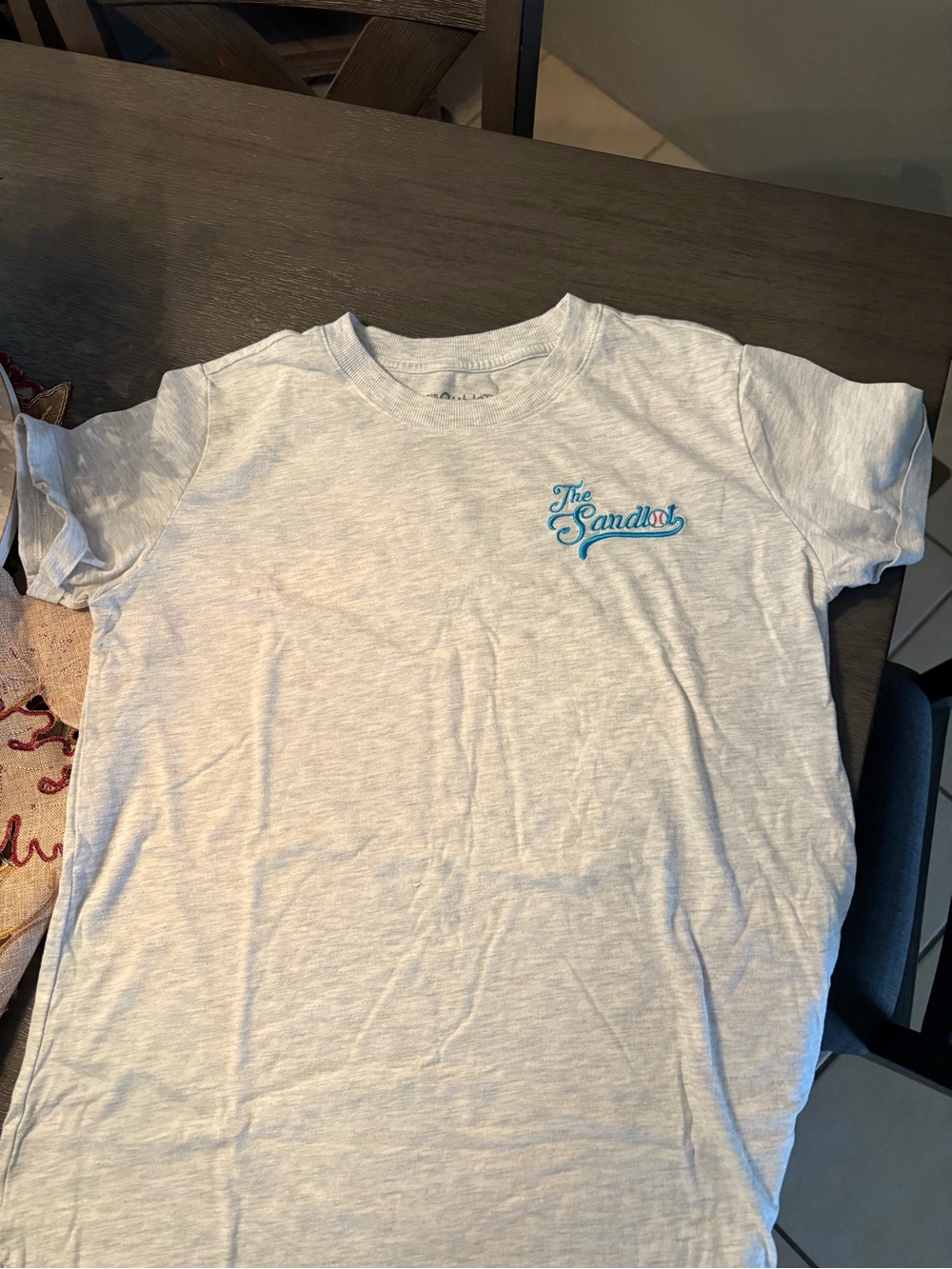 Maurices Light Gray Short Sleeve Tee with Teal Script Logo